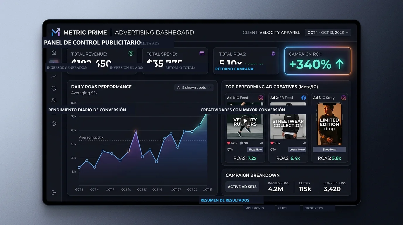 Campaña Meta Ads con ROAS 5.1x